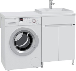 СанТа Тумба под раковину над стиральной машиной Лондон 59 2 дверцы белая – фотография-3